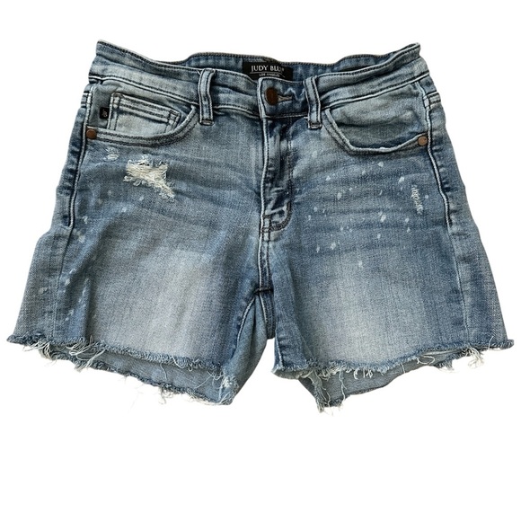 Judy Blue Pants - Judy Blue Women's Light Blue Distressed Jean Shorts size 26